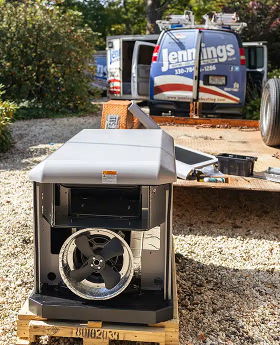 generator install next to Jenning's truck